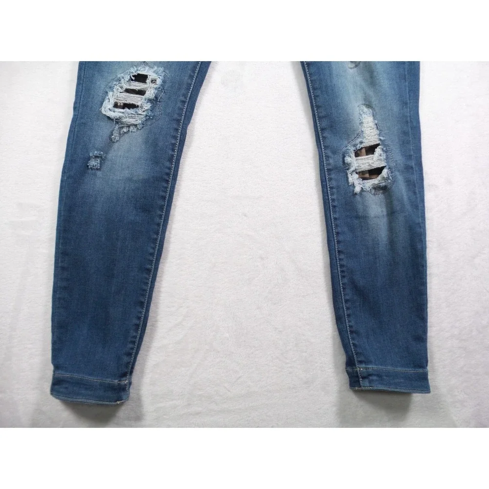 Judy Blue‎ Jeans Womens Size 11/30 Blue Denim Janette Camo Patch Skinny Fit